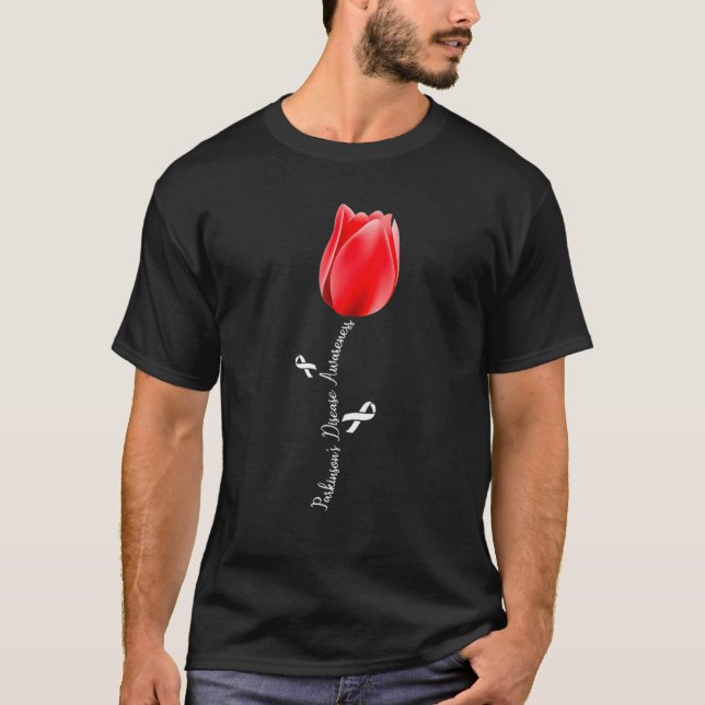 Parkinson Disease Awareness Tulip April Month T-Shirt (Front)