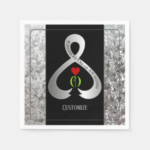 Parkinson"s Awareness Ribbon Black And Silver 2 Napkins