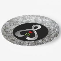 Parkinson"s Awareness Ribbon Black And Silver   Paper Plates