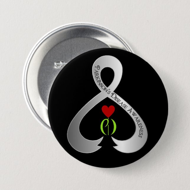 Parkinson"s Awareness Ribbon   Button (Front & Back)