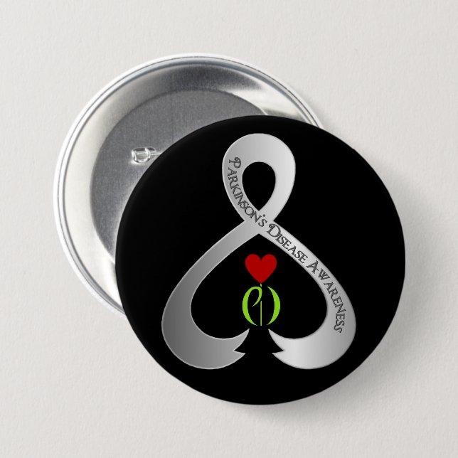 Parkinson"s Awareness Ribbon   Button (Front & Back)