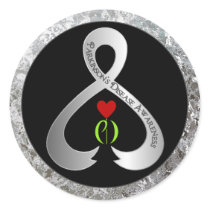 Parkinson"s Awareness Ribbon  Classic Round Sticker