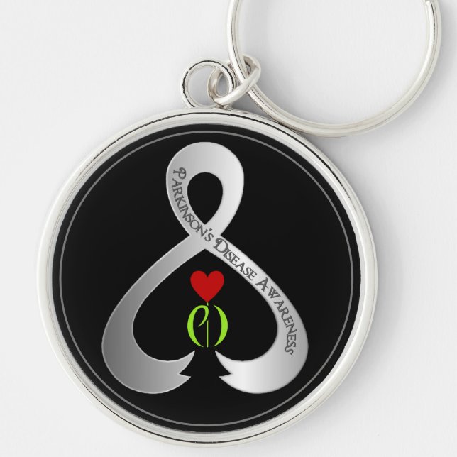 Parkinson"s Awareness Ribbon  Keychain (Front)