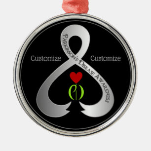 Parkinson"s Awareness Ribbon  Metal Ornament
