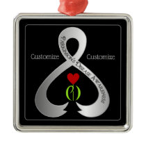 Parkinson"s Awareness Ribbon Metal Ornament