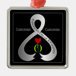 Parkinson"s Awareness Ribbon Metal Ornament