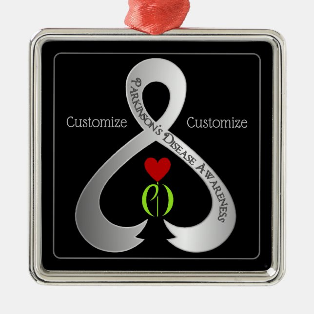 Parkinson"s Awareness Ribbon  Metal Ornament (Front)