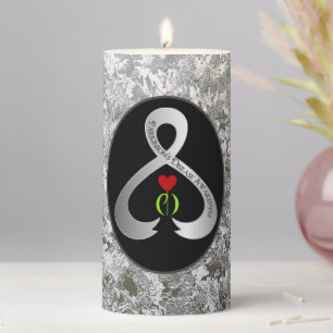 Parkinson"s Awareness Ribbon Pillar Candle