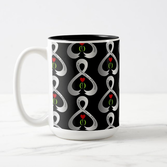 Parkinson"s Awareness Ribbon  Two-Tone Coffee Mug (Left)