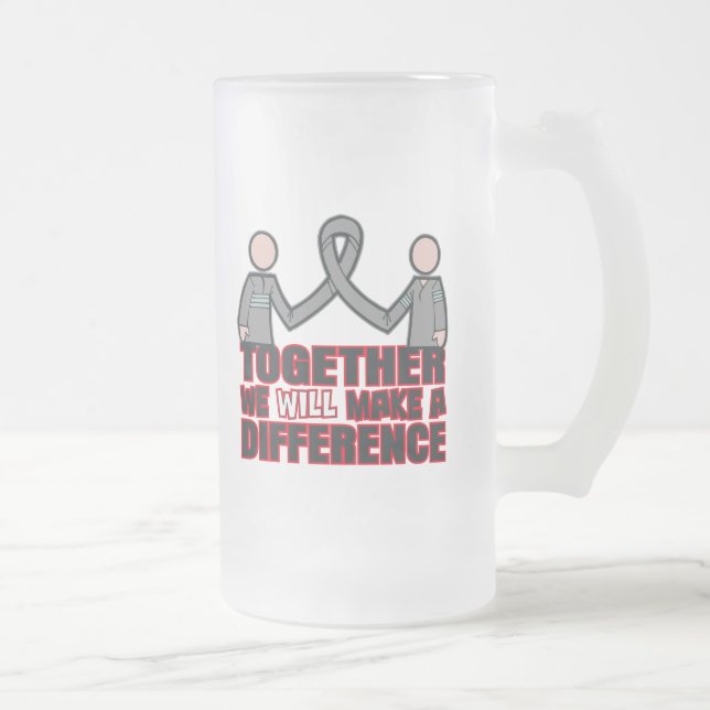 Parkinson’s Disease Together We Will Make A Differ Frosted Glass Beer Mug (Right)