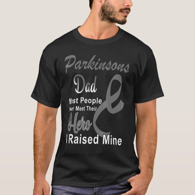 Parkinsons Awareness Dad Gray Ribbon Father Suppor T-Shirt (Front)