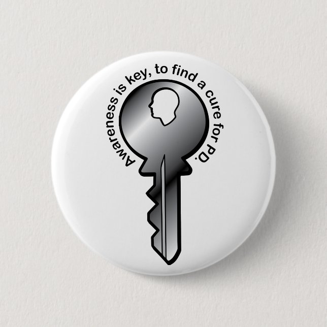 Parkinson's Awareness is Key Button (Front)