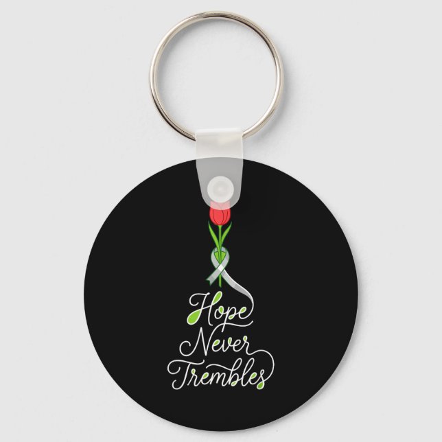 Parkinson's awareness support squad grey ribbon  keychain (Front)