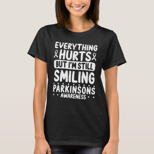 Parkinsons Awareness White Ribbon Warrior T_Shirt