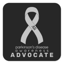 Parkinson's Disease Advocate Black Square Sticker