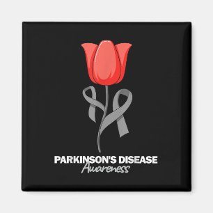 Parkinsons Disease Awareness April Month Red Tulip Magnet