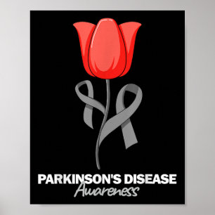 Parkinsons Disease Awareness April Month Red Tulip Poster