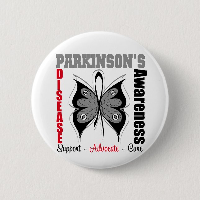 Parkinson's Disease Awareness Butterfly Button (Front)