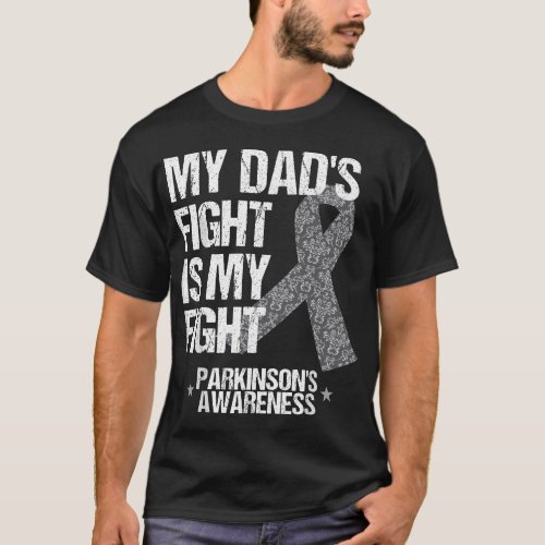 Parkinsons Disease Awareness Dads Fight Silver R T_Shirt