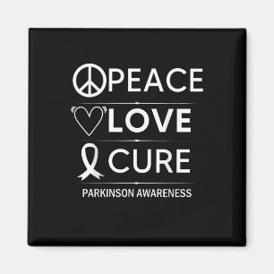 Parkinsons Disease Awareness Peace Love Cure Magnet