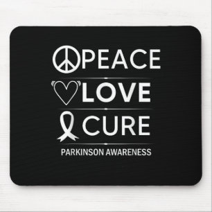 Parkinsons Disease Awareness Peace Love Cure Mouse Pad
