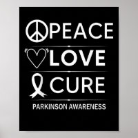 Parkinsons Disease Awareness Peace Love Cure