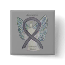 Parkinson's Disease Awareness Ribbon Angel Art Pin