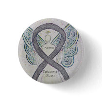 Parkinson's Disease Awareness Ribbon Angel Art Pin
