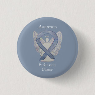 Parkinson's Disease Awareness Ribbon Angel Art Pin