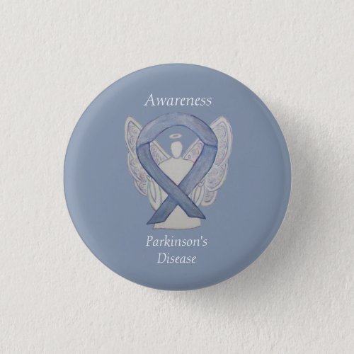 Parkinsons Disease Awareness Ribbon Angel Art Pin