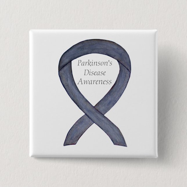 Parkinson's Disease Awareness Ribbon Art Pin (Front)