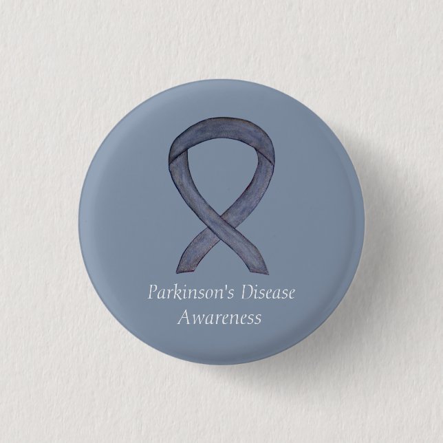 Parkinson's Disease Awareness Ribbon Art Pin (Front)