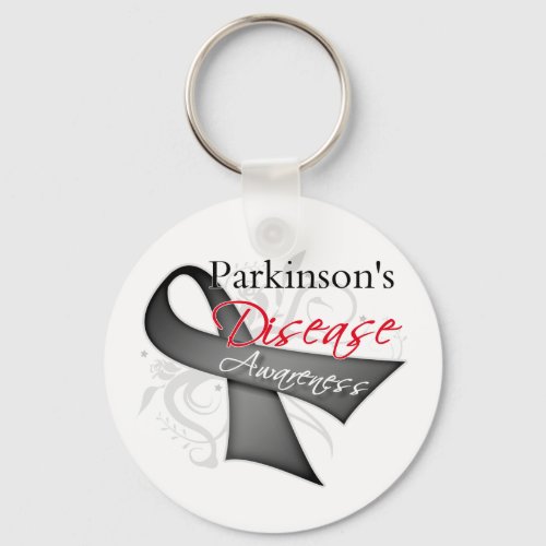 Parkinsons Disease Awareness Ribbon Keychain