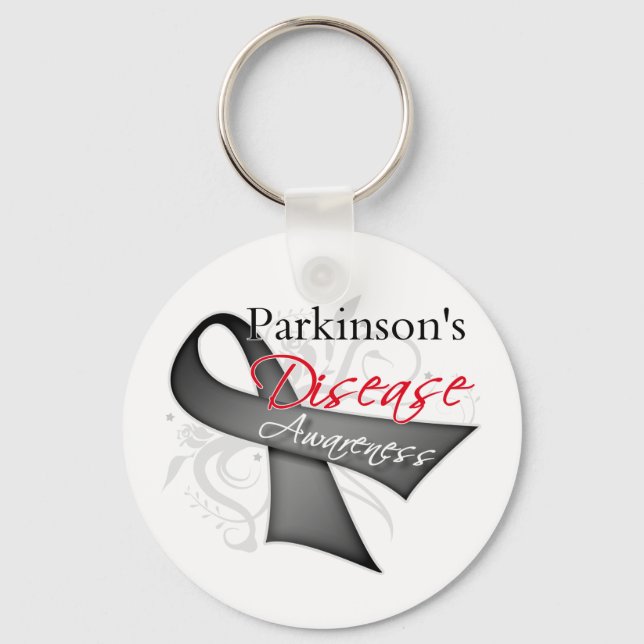 Parkinsons Disease Awareness Ribbon Keychain (Front)