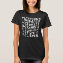 Parkinsons Disease Awareness Ribbon Slogan T-Shirt