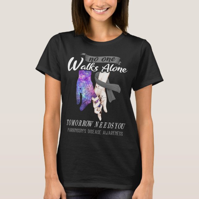 Parkinson's Disease Awareness Ribbon Support Gifts T-Shirt (Front)