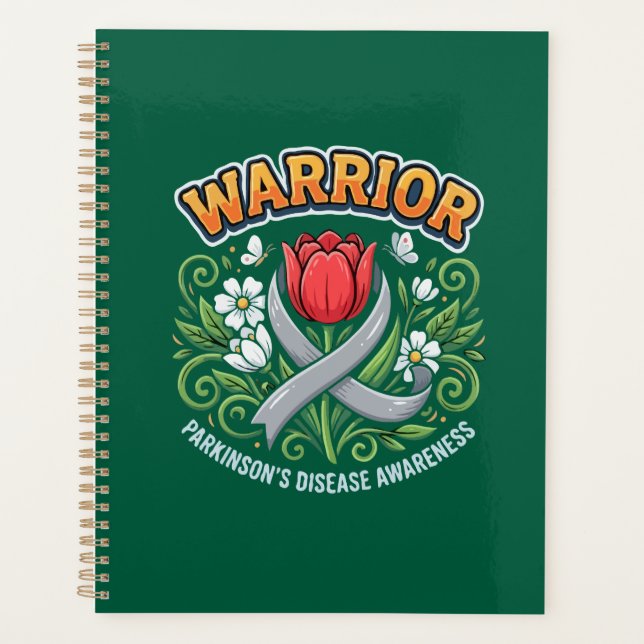 Parkinson's Disease Awareness Warrior Red Tulip  Planner (Front)