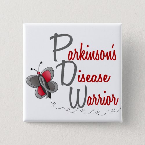 Parkinsons Disease Butterfly 2 Warrior Pinback Button