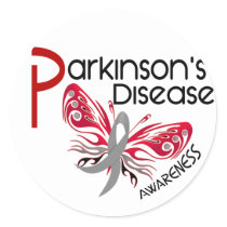 Parkinsons Disease BUTTERFLY 3.1 Classic Round Sticker