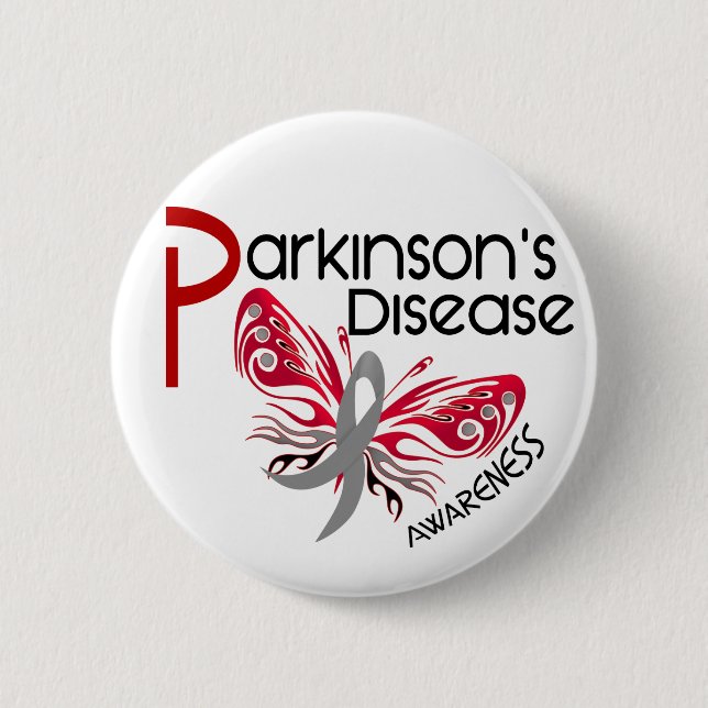 Parkinsons Disease BUTTERFLY 3.1 Pinback Button (Front)
