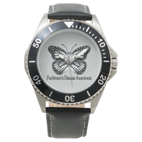 Parkinsons Disease Butterfly Awareness Ribbon Watch