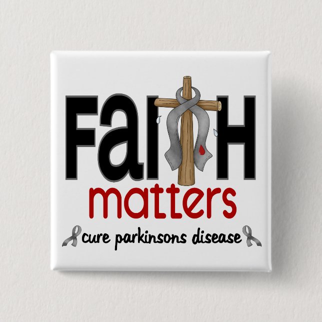 Parkinsons Disease Faith Matters Cross 1 Pinback Button (Front)