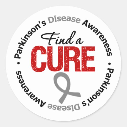 Parkinsons Disease FIND a CURE Classic Round Sticker