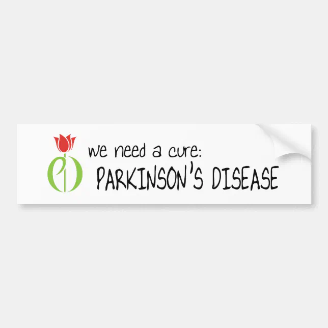 parkinson's disease, parkinsons disease, tulip bumper sticker Zazzle