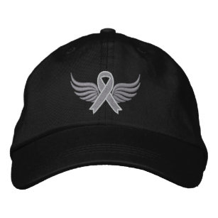 Parkinsons Disease Ribbon Wings Embroidered Baseball Cap
