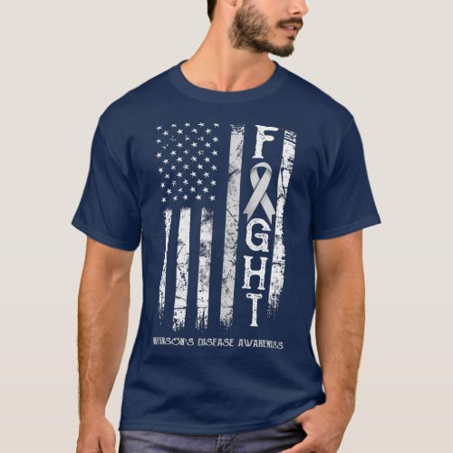 Parkinsons Disease Warrior US Flag T_Shirt