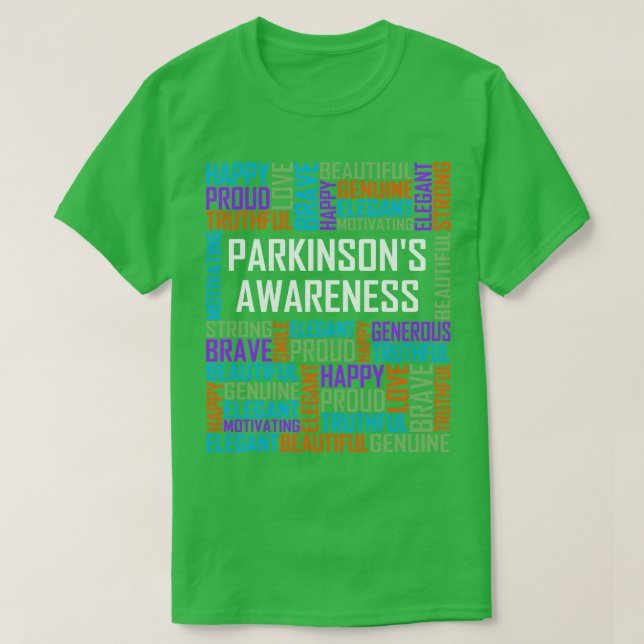 Parkinsons Disease Words T-Shirt (Design Front)