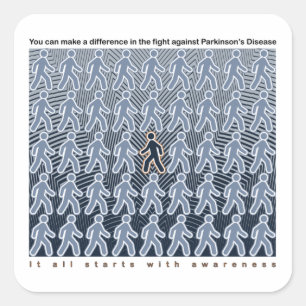 Parkinsons Fight Starts with Awareness Square Sticker