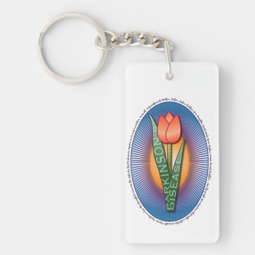 Parkinsons Help Find a Cure Tulip with Quote Keychain