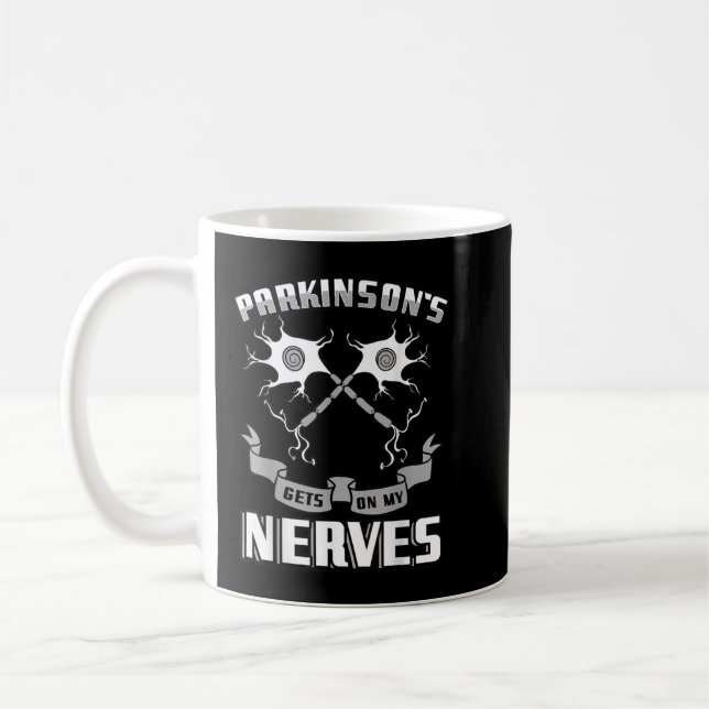 Parkinsons Nerves Degenerative Disorder Gray Ribbo Coffee Mug (Left)